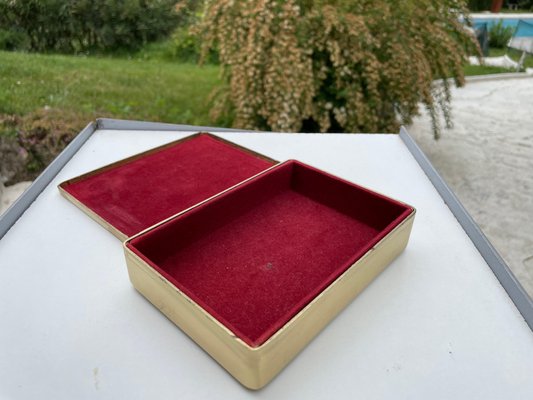 French Golden Box in Brass with Anchor Pattern, 1970-UR-1290023