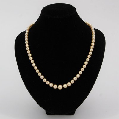 French Golden Falling Cultured Pearl Necklace, 1950s-OLU-981472