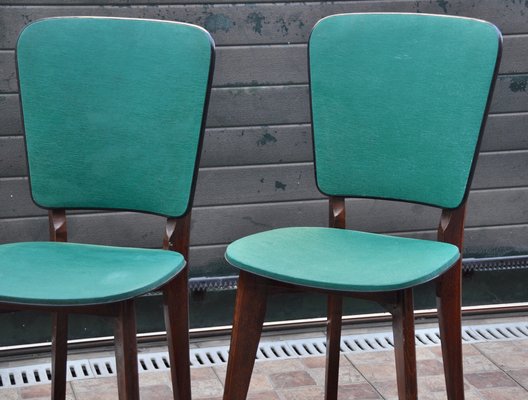 French Green Leather Chairs, Set of 2-ROJ-950018