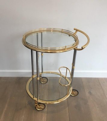 French Gunmetal and Gilt Drinks Trolley, 1970s-BA-658472