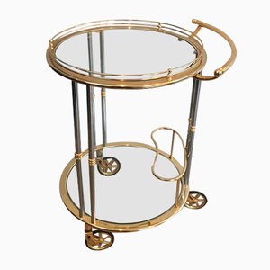 French Gunmetal and Gilt Drinks Trolley, 1970s-BA-658472