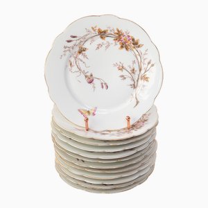 French Hand-Painted Dessert Plates, Set of 12-JWI-1794557