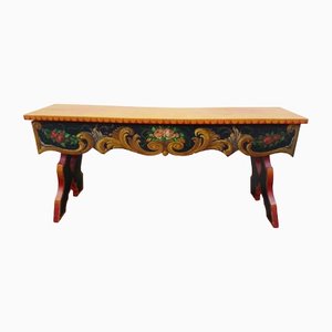 French Hand Painted Wooden Bench by R. Jaeg, 1961-AWL-1430711