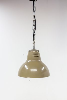 French Holophane Style Tole and Glass Pendant Lamp, 1960s-RIU-1328427