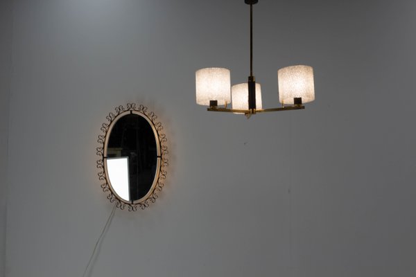 French Illuminated Mirror in Metal Frame, 1960s-RIU-1142254