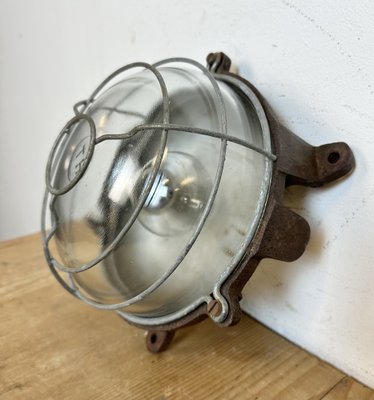 French Industrial Cast Iron Wall or Ceiling Light, 1950s-CGF-1726168