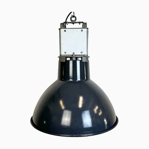 French Industrial Dark Blue Enamel Pendant Lamp from Mazda, 1960s-CGF-1792225