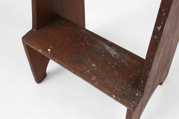 French Industrial Wooden Stepladder, 1900s-YSY-1822025