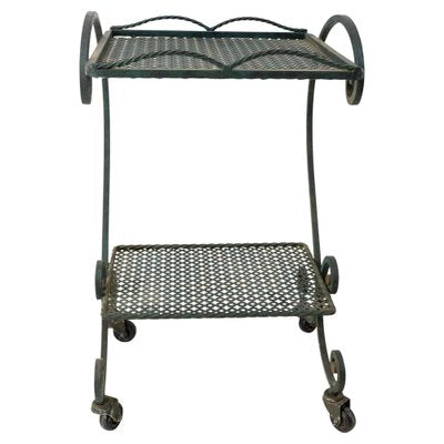 French Iron Table Trolley Console with Wheels, 1960s-RIU-1418902