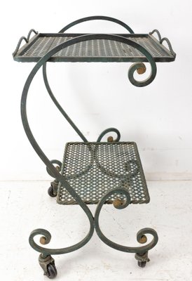 French Iron Table Trolley Console with Wheels, 1960s-RIU-1418902