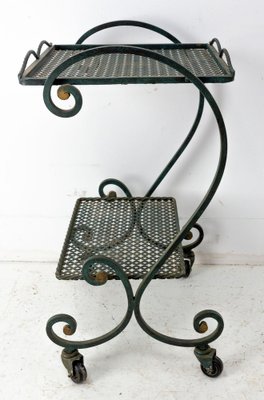 French Iron Table Trolley Console with Wheels, 1960s-RIU-1418902