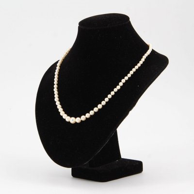 French & Japanese White Cultured Pearl Falling Necklace-OLU-981470