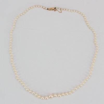 French & Japanese White Cultured Pearl Falling Necklace-OLU-981470