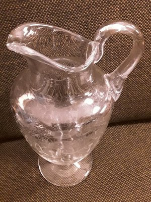 French Jug in Engraved Crystal Glass from Baccarat, 1970s-HOI-1705951