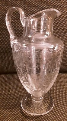 French Jug in Engraved Crystal Glass from Baccarat, 1970s-HOI-1705951