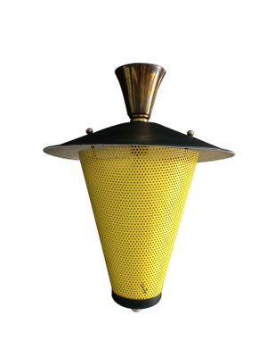 French Lantern Pendant Lamp in the Style of Mathieu Mategot, 1950s-RQV-822352