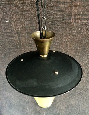 French Lantern Pendant Lamp in the Style of Mathieu Mategot, 1950s-RQV-822352