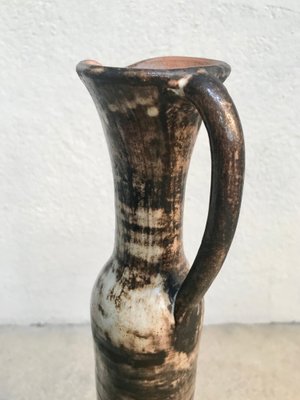 French Large Glazed Ceramic Art Pitcher or Vase by Jacques Pouchain for Atelier Dieulefit, 1960s-JP-971335