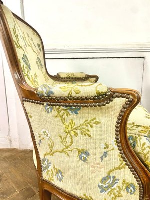 French Louis XV Bergere Armchairs in Carved Wood, Set of 2-BXG-1791793