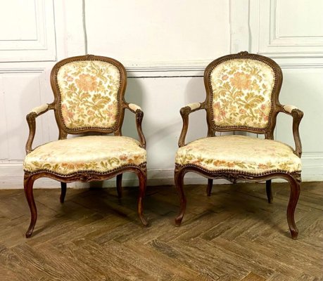 French Louis XV Cabriolet Armchairs, 1740, Set of 2-BXG-1791659