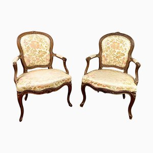 French Louis XV Cabriolet Armchairs, 1740, Set of 2-BXG-1791659