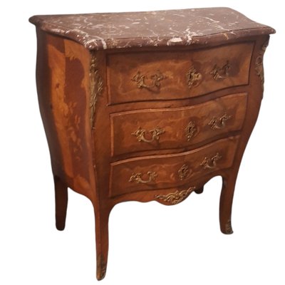 French Louis XV Chest of Drawers with Marble Top, Late 19th Century-TCS-1194139