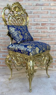 French Louis XV Style Bronze Side Chair, 1930-NOU-1788959