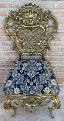 French Louis XV Style Bronze Side Chair, 1930-NOU-1788959