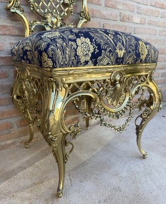 French Louis XV Style Bronze Side Chair, 1930-NOU-1788959