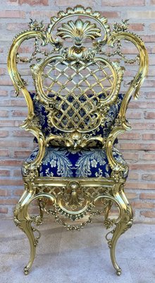 French Louis XV Style Bronze Side Chair, 1930-NOU-1788959