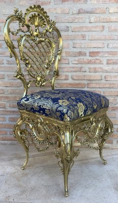 French Louis XV Style Bronze Side Chair, 1930-NOU-1788959