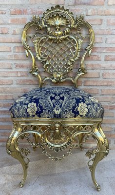 French Louis XV Style Bronze Side Chair, 1930-NOU-1788959