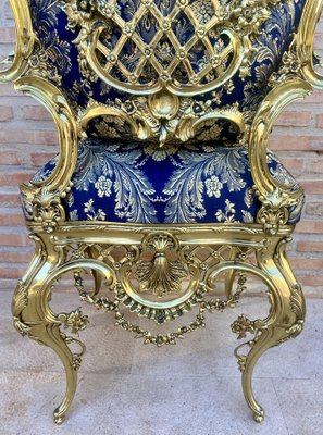 French Louis XV Style Bronze Side Chair, 1930-NOU-1788959