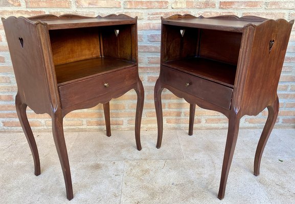 French Louis XV Style Walnut Nightstands, 1960s, Set of 2-NOU-1765538