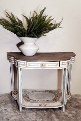 French Louis XV Style Wood Console Table with White Matte Lacquer Finish, 1770s-QRS-1384459