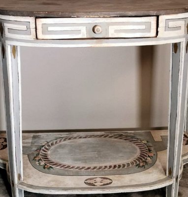 French Louis XV Style Wood Console Table with White Matte Lacquer Finish, 1770s-QRS-1384459