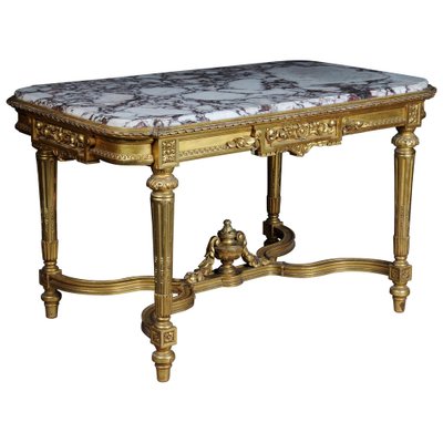 French Louis XVI Salon Table Gilded, 1910s-FLW-1402349