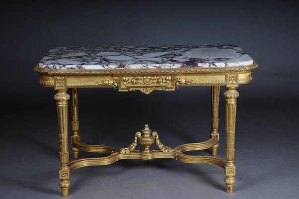 French Louis XVI Salon Table Gilded, 1910s-FLW-1402349