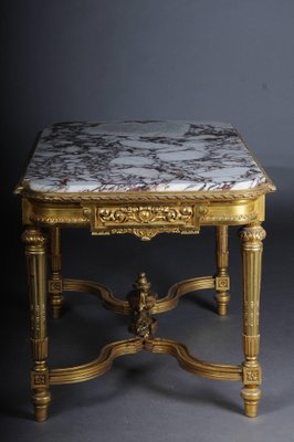 French Louis XVI Salon Table Gilded, 1910s-FLW-1402349