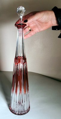 French Louis XVI Style Bottle in Hand-Cut & Ground Red Crystal-QRS-1327718