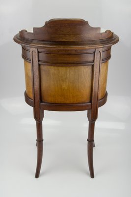 French Louis XVI Style Nightstand with Marble Top and Brass Mounts-KEG-1086565