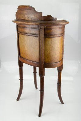 French Louis XVI Style Nightstand with Marble Top and Brass Mounts-KEG-1086565