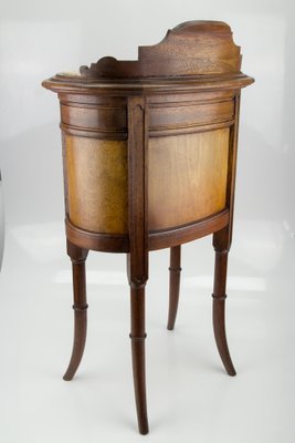 French Louis XVI Style Nightstand with Marble Top and Brass Mounts-KEG-1086565