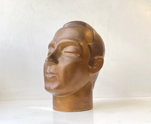 French Male Mannequin Head Hat Stand, 1930s-LCR-1377387