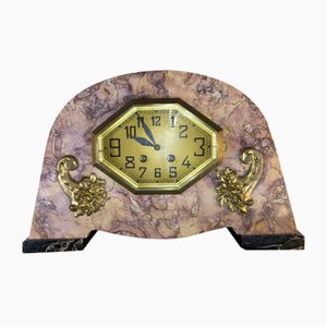 French Mantel Clock in Marble, 1920s-QVR-1093248