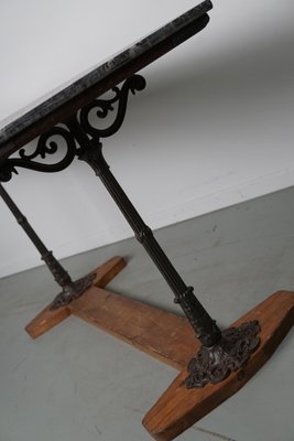 French Marble & Cast Iron Console or Side Table, 19th Century-XO-1738095