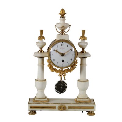 French Marble & Gilded Bronze Table Clock from Léchopié à Paris, 1700s-VMM-765841