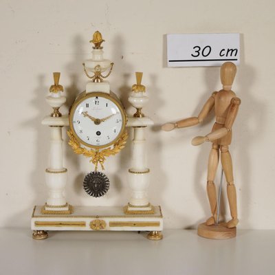 French Marble & Gilded Bronze Table Clock from Léchopié à Paris, 1700s-VMM-765841