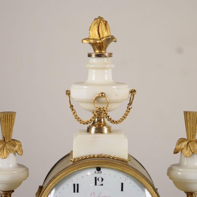 French Marble & Gilded Bronze Table Clock from Léchopié à Paris, 1700s-VMM-765841