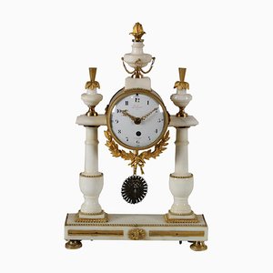 French Marble & Gilded Bronze Table Clock from Léchopié à Paris, 1700s-VMM-765841